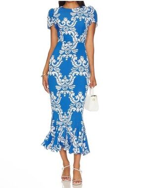 RHODE lulani dress in batik grid